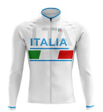 Montella Cycling Men Long Sleeve Italia White Long Sleeve Cycling Jersey