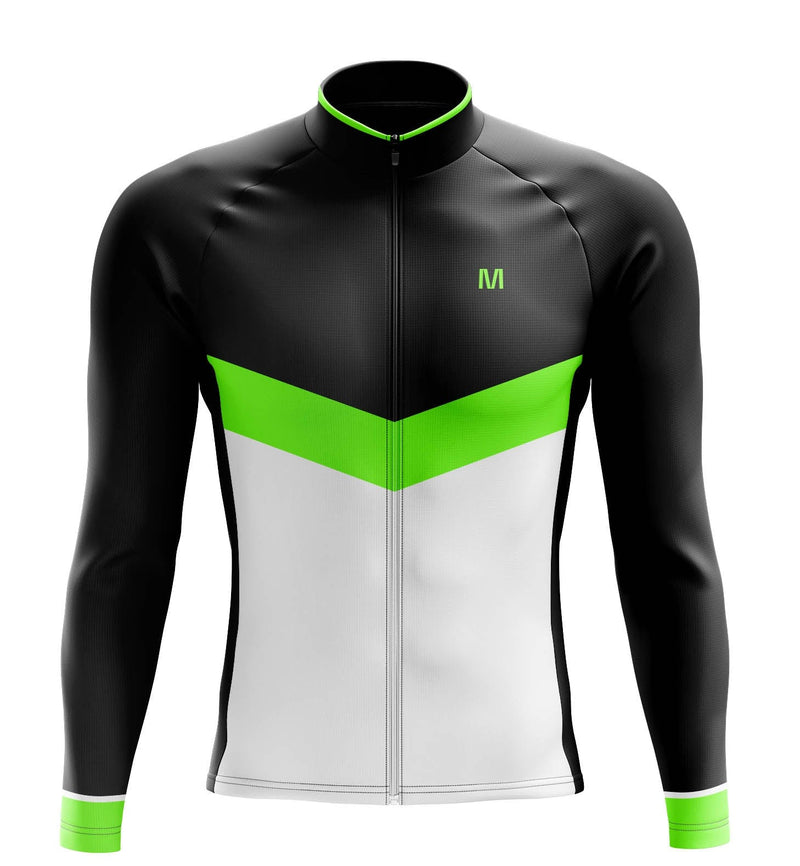 Montella Cycling Men Long Sleeve Men's Black Angle Sleeve Cycling Jersey