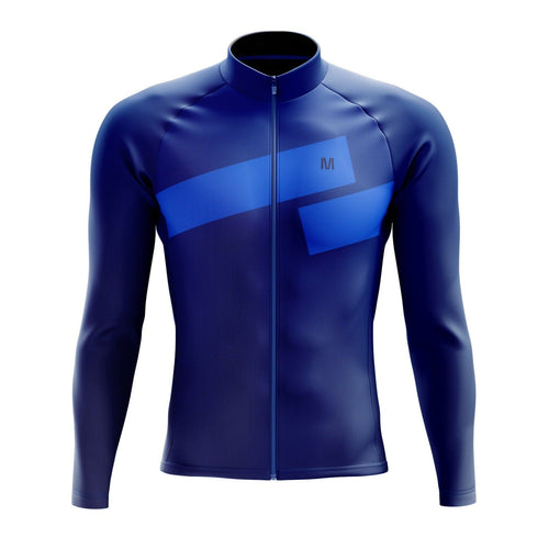 Montella Cycling Men Long Sleeve Men's Dark Blue Long Sleeve Cycling Jersey