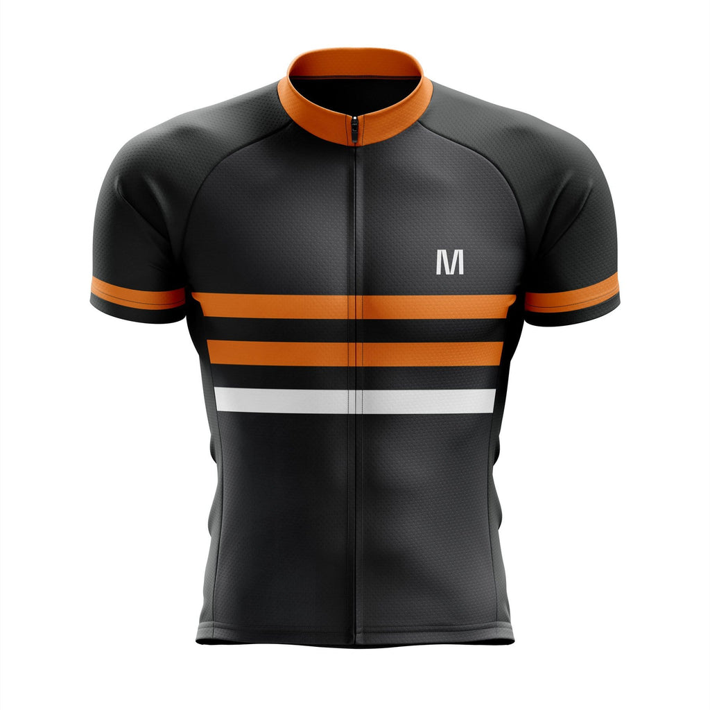 Black orange cycling jersey sale