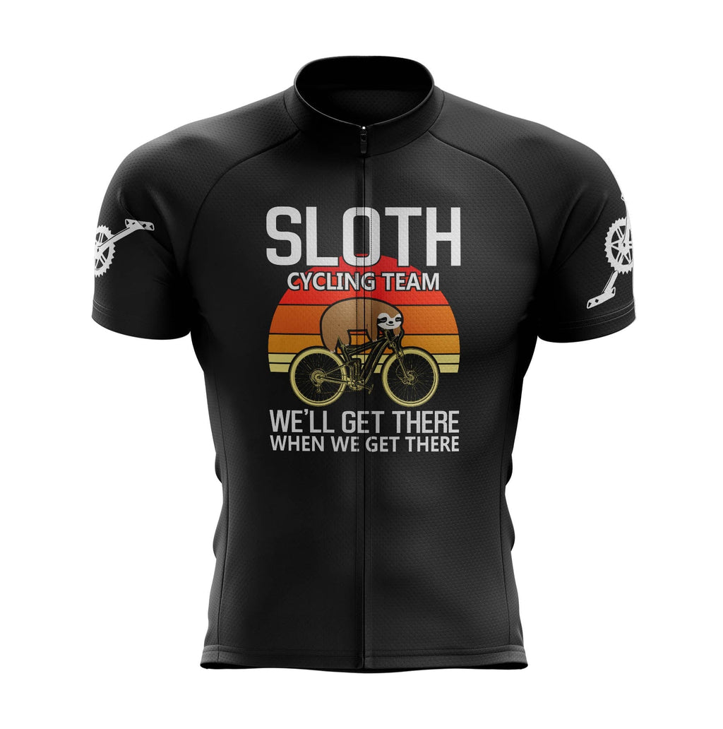 Men s Black Sloth Team Cycling Jersey