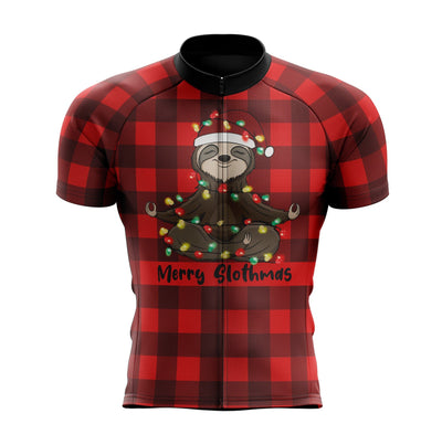 Montella Cycling Men SS Jersey Men's Christmas Sloth Cycling Jersey