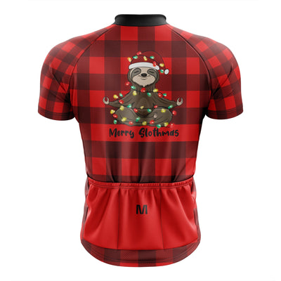 Montella Cycling Men SS Jersey Men's Christmas Sloth Cycling Jersey