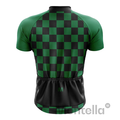 Montella Cycling Men SS Jersey Men's Green Squares Cycling Jersey