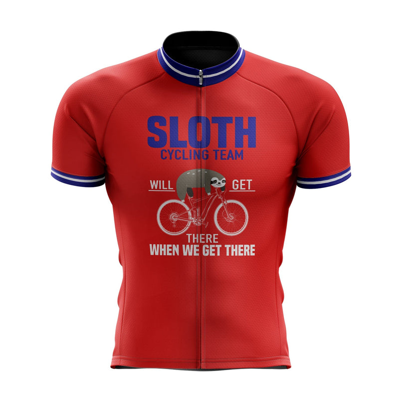 Montella Cycling Men SS Jersey Men's Red Sloth Team Cycling Jersey