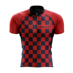 Montella Cycling Men SS Jersey Men's Red Squares Cycling Jersey