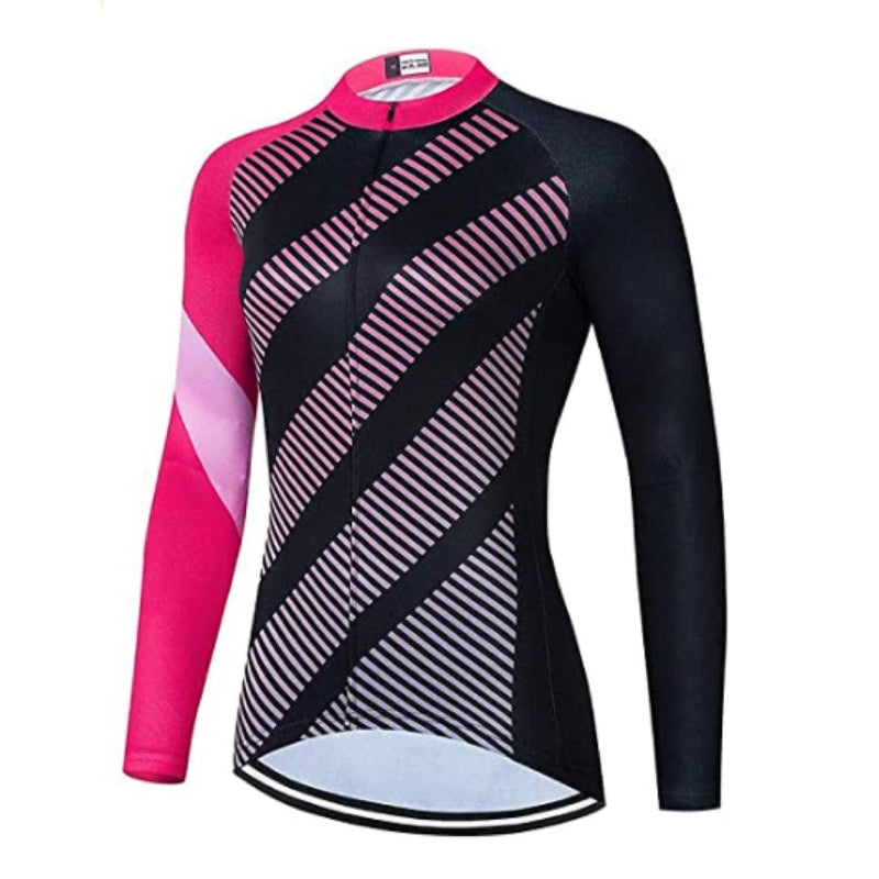 Montella Cycling S / Jersey Only / Summer Polyester Women's Pink Black Long Sleeve Cycling Jersey or Pants