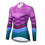 Montella Cycling S / Jersey Only / Summer Polyester Women's Pink Gradient Long Sleeve Cycling Jersey or Pants