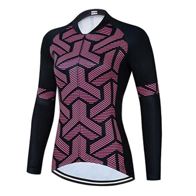 Montella Cycling S / Jersey Only / Summer Polyester Women's Pink Long Sleeve Cycling Jersey or Pants