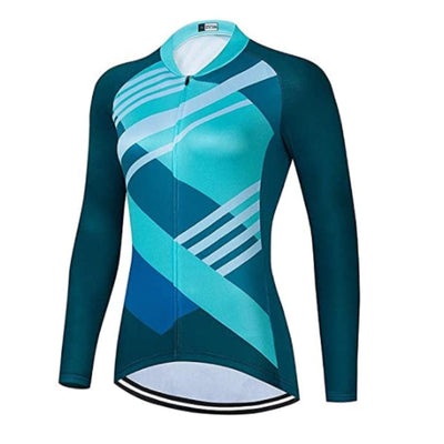 Montella Cycling S / Jersey Only / Summer Polyester Women's Turquoise Long Sleeve Cycling Jersey or Pants