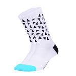 Montella Cycling Socks White Professional Cycling Compression Socks Dots