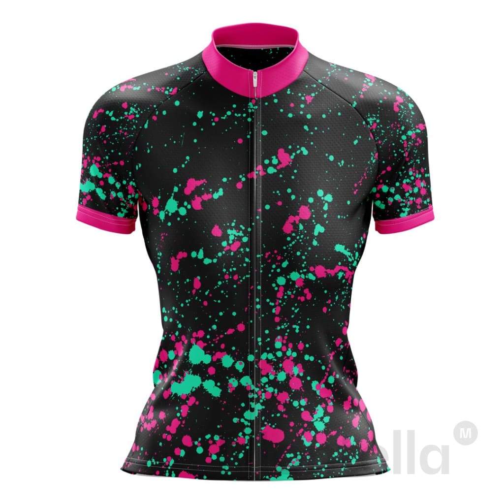 Women s Pink Splash Cute Cycling Jersey