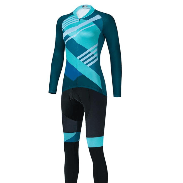 Montella Cycling Women's Turquoise Long Sleeve Cycling Jersey or Pants