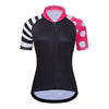 Montella Cycling XS / Black & Pink Women's Stripes & Dots Short Sleeve Cycling Jersey