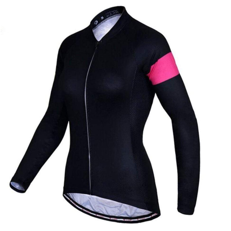 Montella Cycling XS / Summer Polyester / Black Women's Classy Long Sleeve Cycling Jersey