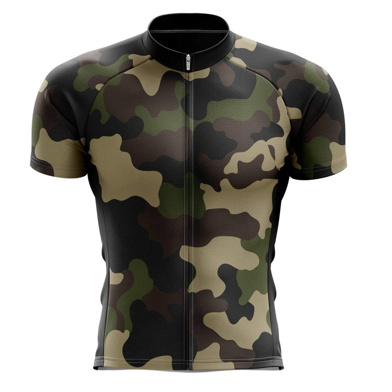 top-cycling-wear Men's Army Camouflage Cycling Jersey