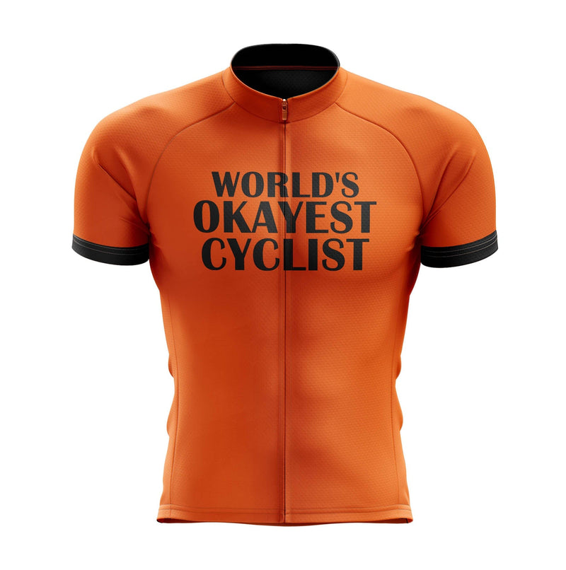 top-cycling-wear Men SS Jersey World's Okayest Cyclist Orange Jersey