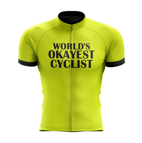 top-cycling-wear Men SS Jersey World's Okayest Cyclist Yellow Jersey