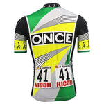 top-cycling-wear Retro Once Yellow Green Short Sleeve Cycling Jersey