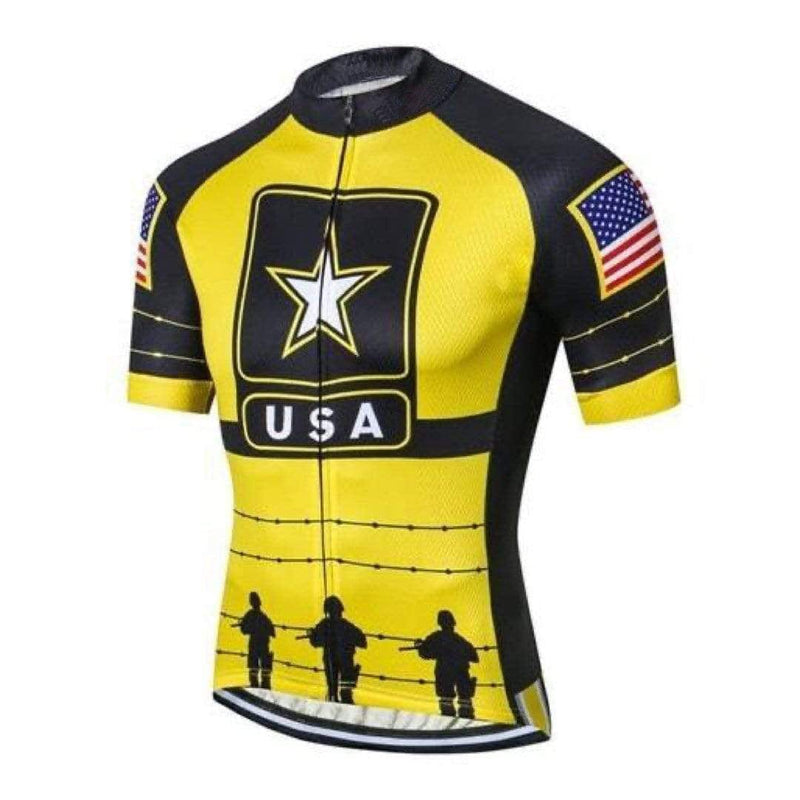 top-cycling-wear S / Yellow American Army Cycling Jersey