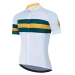 top-cycling-wear Short Sleeve Jersey Men's White Green Pro Cycling Jersey