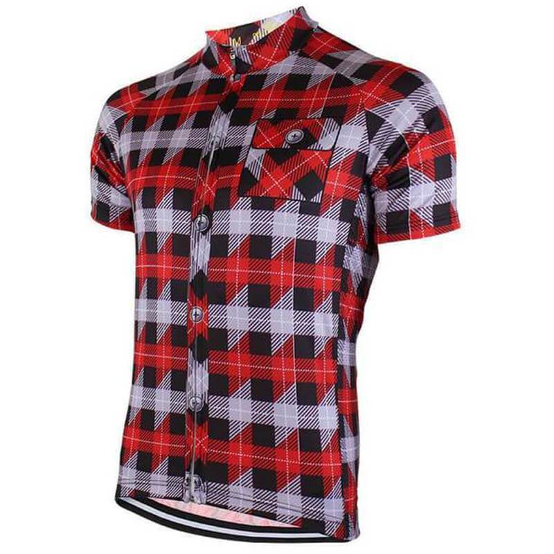 top-cycling-wear Short Sleeve Jersey XXS Red & Black Plaid Short Sleeve Jersey